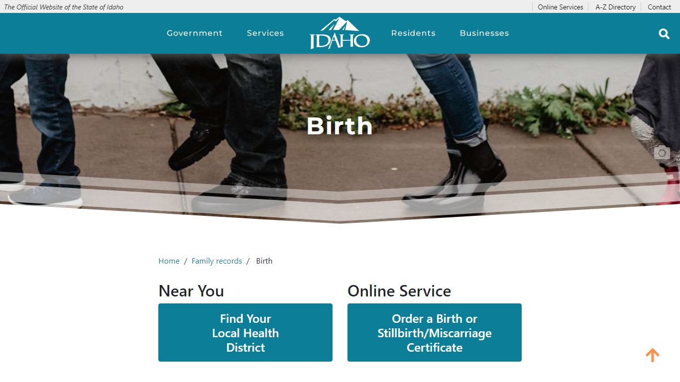 Birth - The Official Website of the State of Idaho